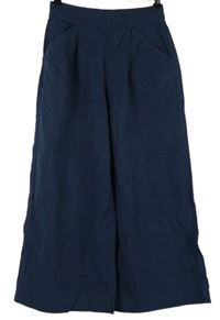 Dámske tmavomodré culottes plátenné nohavice MNG