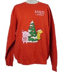 Pánská červená mikina s potiskem M&S