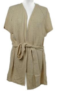 Dámská béžová svetrová vesta s páskem Peacocks 