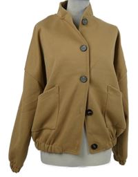 Dámská béžová pletená košilová bunda 