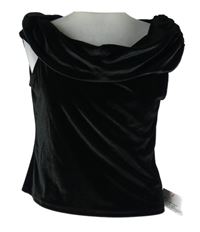 Nové - Dámský černý sametový crop top s vodou Asos 