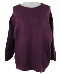 Dámský purpurovo-modrý melírovaný svetr 