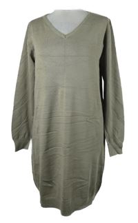 Dámske béžové svetrové šaty Up2Fashion