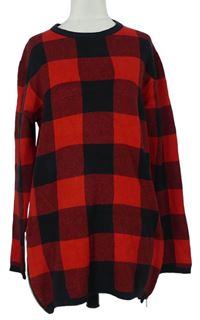 Pánsky červeno-čierny kockovaný sveter H&M