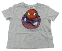 Sivé tričko s měnícím obrázkem - Spiderman