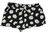 Čierne bavlnené kraťasy s kvietkami Primark