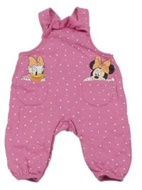 Růžové puntíkaté laclové tepláky s Minnie a Daisy Disney
