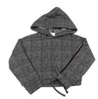 Čierno-biela crop mikina s kapucňou Matalan