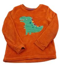 Oranžová chlpatá mikina s dinosaurom George