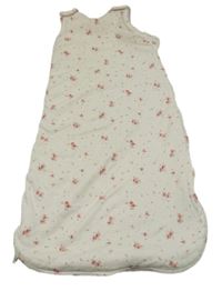 Smetanový květinový zateplený spací pytel George