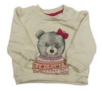 Béžová mikina s medvěďom Nutmeg