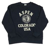 Tmavomodrá mikina s nápisom Zara