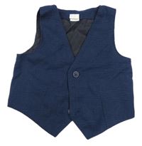 Tmavomodrá kockovaná slávnostná vesta H&M