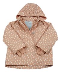 Svetloružová šušťáková jarná bunda s kapkami a kapucňou TCM