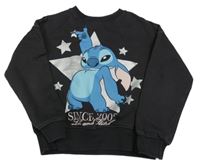 Antracitová oversize mikina so Stichem Disney