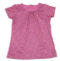Růžové vzorované tričko 