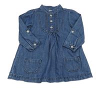 Modré riflové šaty s krajkou Mothercare