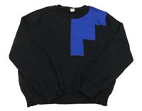 Čierno-modrý ľahký sveter shein