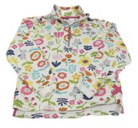 Smetanovo-farebná mikina s kvetinami