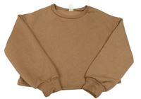 Hnedá crop mikina Shein