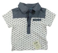 Modro-bílé polo tričko s auty George