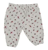 Bielo-červené kvetované tepláky Primark