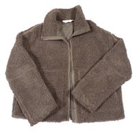 Hnedá huňatá prepínaci podšitá mikina H&M