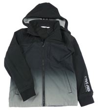 Černo-šedá ombré softshellová bunda s kapucí H&M