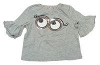 Sivé tričko s očima