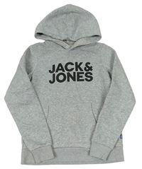Sivá mikina s logom a kapucňou Jack&Jones