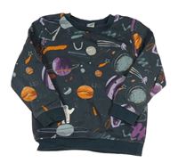 Tmavosivá mikina s planetami Tu