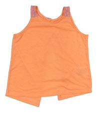 Neónově lososový top s čipkou H&M