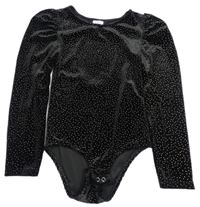 Černé puntíkaté sametové body Zara