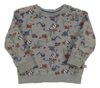 Sivá mikina s autami a bagrami Liegelind