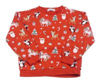 Červená mikina s obrázkami Primark