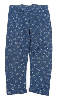 Modré zateplené legíny s mačkami Topomini