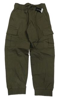 Nové - Khaki plátěné cuff cargo kalhoty Dunnes