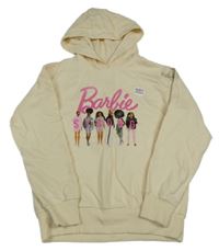 Nové - Smetanová mikina s Barbie a kapucí 