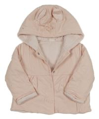 Světlerůžová propínací zateplená mikina s kapucí M&S