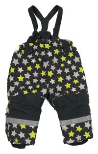 Antracitovo-neonové šusťákové funkční oteplovačky s hvězdami Topolino