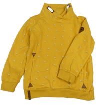 Žlutá mikina se srdíčky a komínovým límcem Topolino