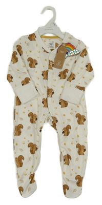 Nové - Smetanový overal s veverkami