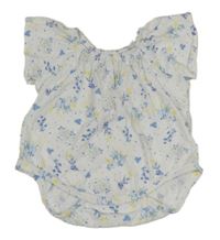 Bílo-modré květované halenkové body Lupilu