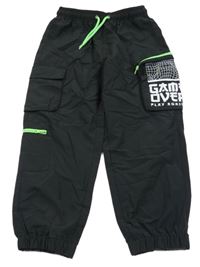 Čierne šušťákové nohavice s vreckami a potlačou Kiki&Koko