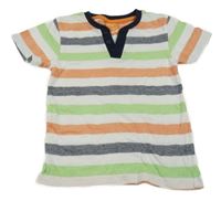 Bílo-barevné pruhované tričko Pusblu