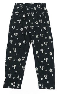 Antracitové kvetované legíny Nutmeg