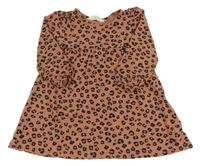 Ružovo-béžovo-čierne šaty s leopardím vzorom H&M