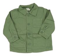 Khaki rifľová košeľová bunda H&M