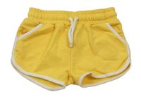 Žlté teplákové kraťasy s pruhmi Primark