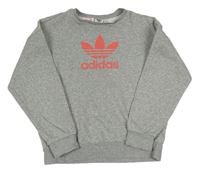 Šedá melírovaná mikina s logem Adidas